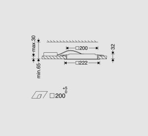 چراغ دانلایت مربعی توکار آریانا 20 سانتی 