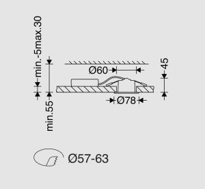 چراغ دانلایت گرد آریانا توکار 6 سانتی مازی نور