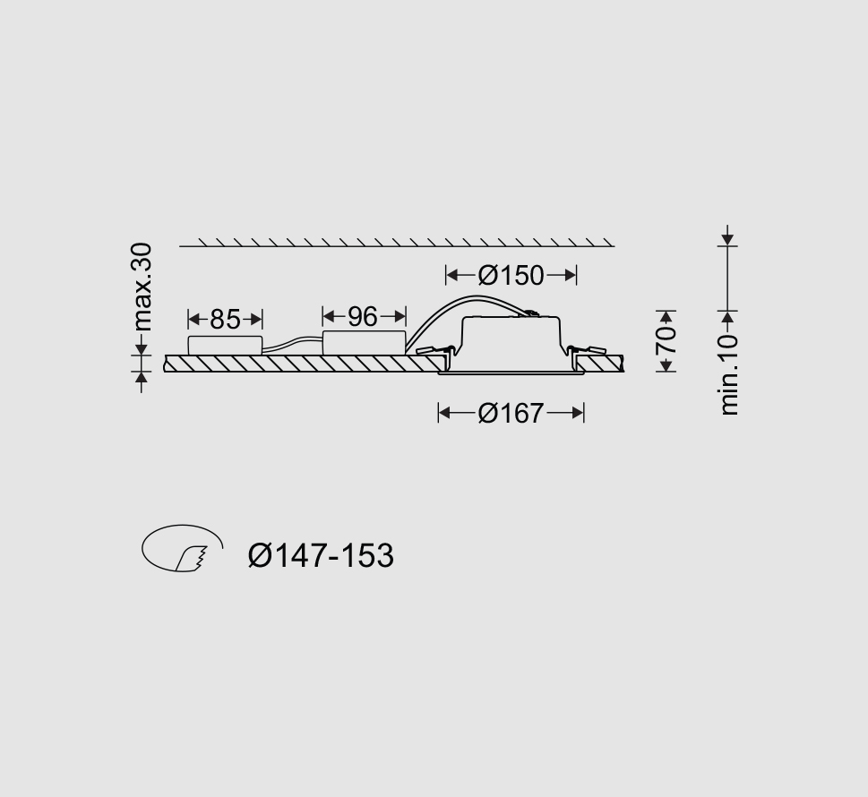چراغ دانلایت گرد توکار هلنا کامفورت 15 سانتی مازی نور - Image 3