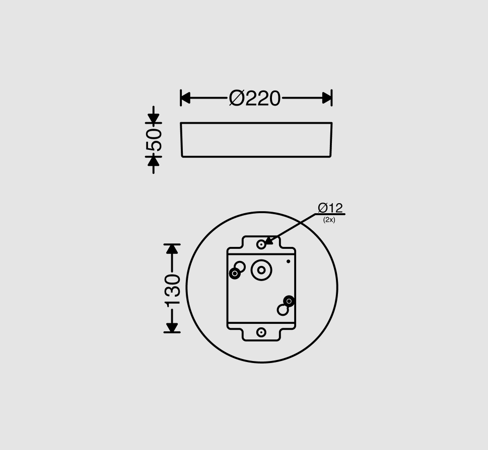 چراغ دانلایت گرد روکار آریانا 22 سانتی 35 وات مازی نور - Image 4
