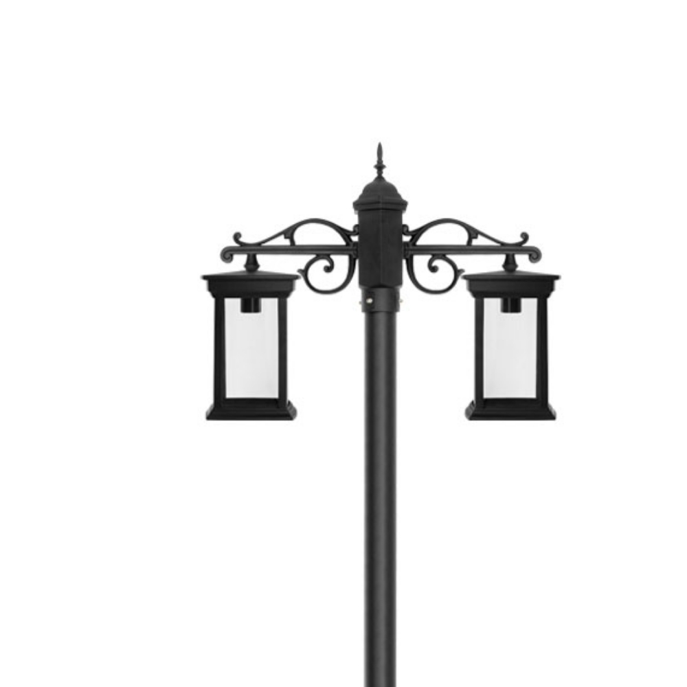 چراغ پارکی شب تاب مدل روناک دو شاخه سارینا سرازیر پایه ارغوان - Image 2