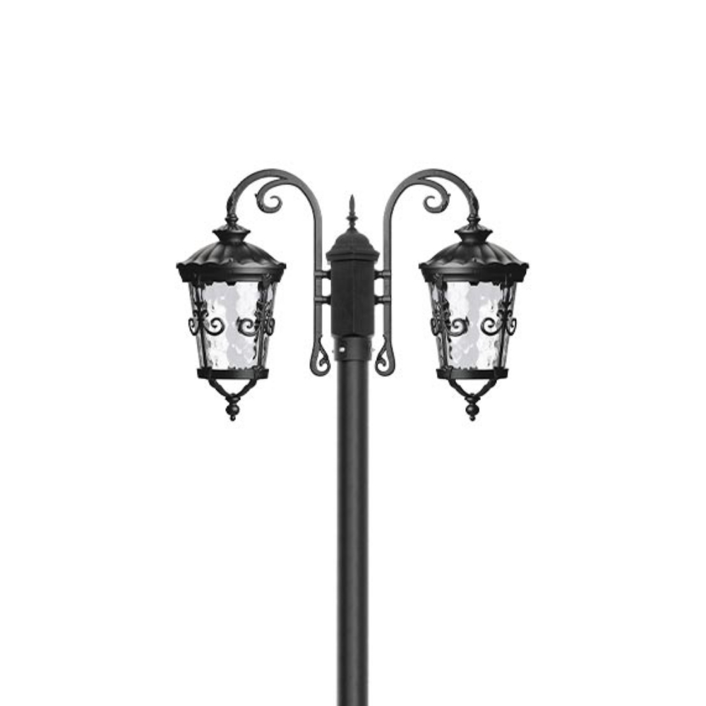 چراغ پارکی شب تاب ماهنوس دو شاخه آرتا پایه ارغوان - Image 2