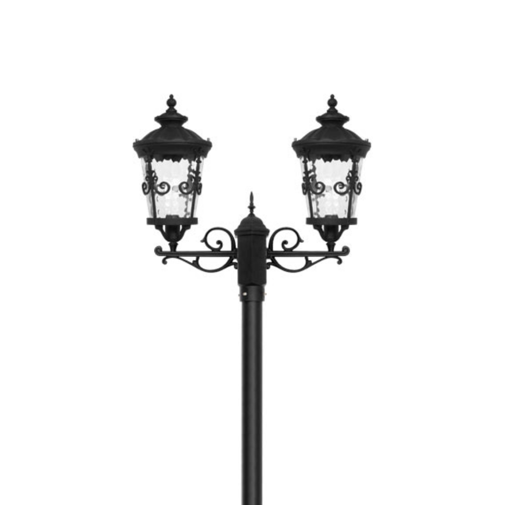 چراغ پارکی شب تاب ماهنوس دو شاخه سارینا سربالا پایه ارغوان - Image 2