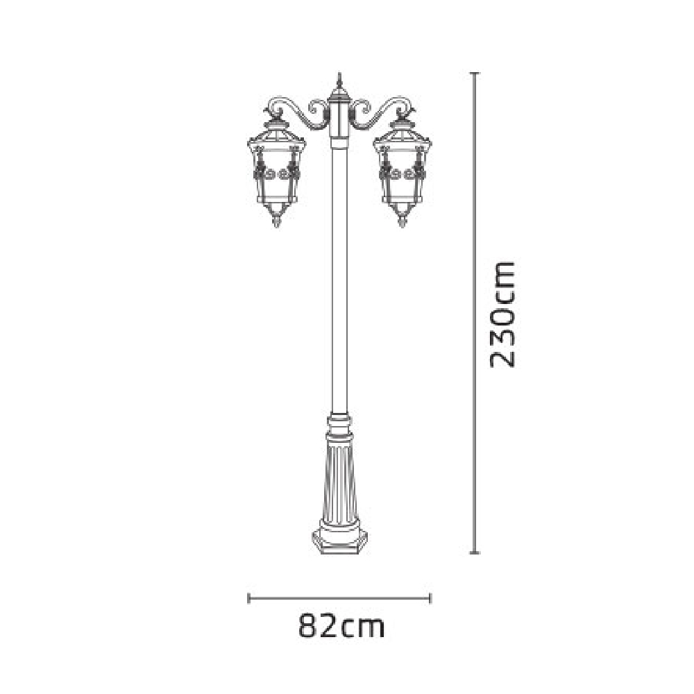 چراغ پارکی شب تاب ماهنوس شاخه سناتور پایه سرو - Image 4