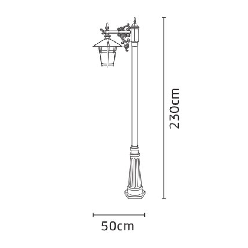 چراغ پارکی شب تاب آبنوس تک شاخه رز - Image 4