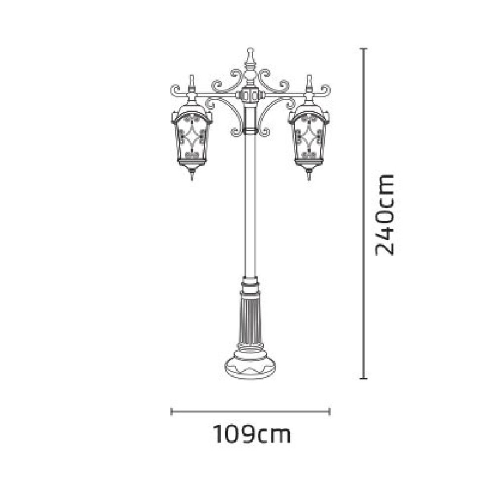 چراغ پارکی شب تاب آروین دو شاخه باتیس پایه نارون - Image 5