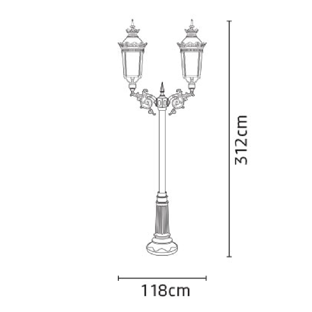 چراغ پارکی شب تاب امپراطور شاخه پیچک سربالا پایه نارون - Image 4