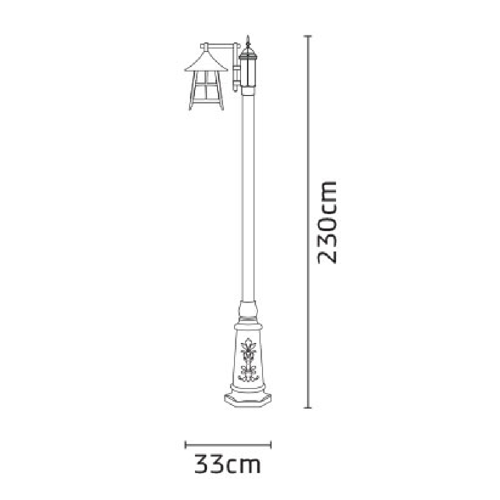 چراغ پارکی شب تاب شونیز شاخه آرکا پایه ارغوان - Image 4