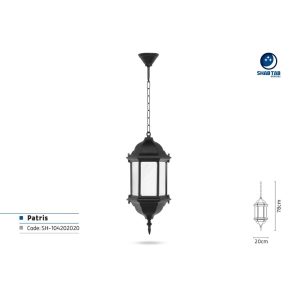 چراغ آویز شب تاب مدل پاتریس