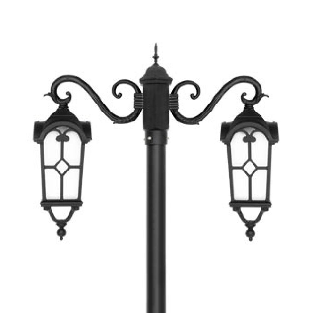 چراغ پارکی شب تاب روشا دو شاخه سناتور پایه صنوبر - Image 2