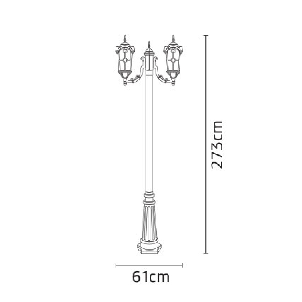 چراغ پارکی شب تاب روشا شاخه کلاسیک پایه سرو - Image 4