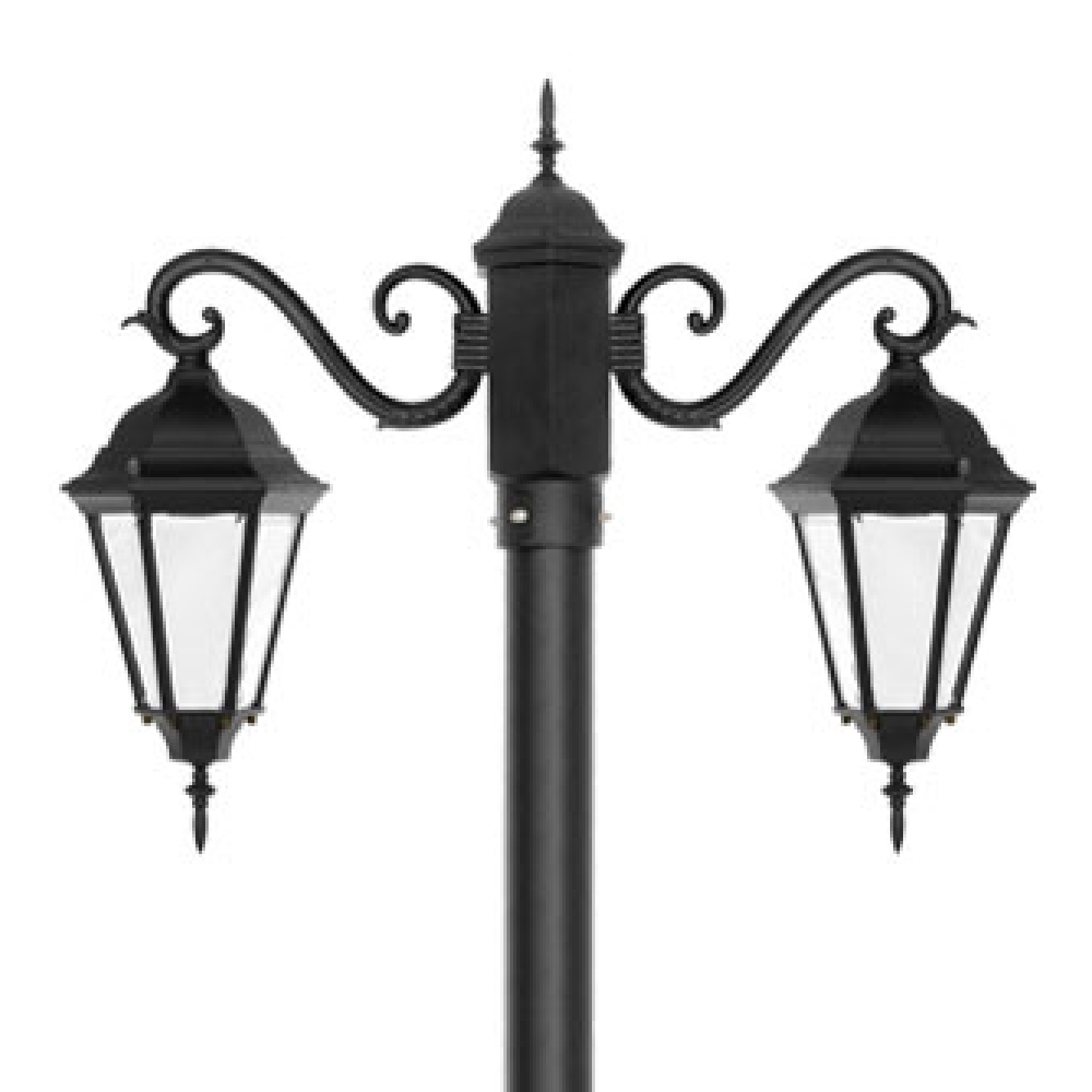 چراغ پارکی شب تاب رومی دو شاخه سناتور پایه ارغوان - Image 2