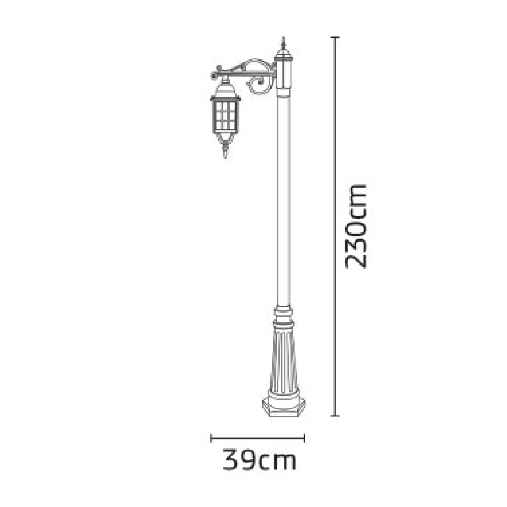 چراغ پارکی شب تاب مشبک تک شاخه سارینا پایه سرو - Image 4