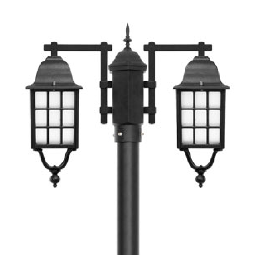 چراغ پارکی شب تاب مشبک دو شاخه آرکا پایه ارغوان - Image 2