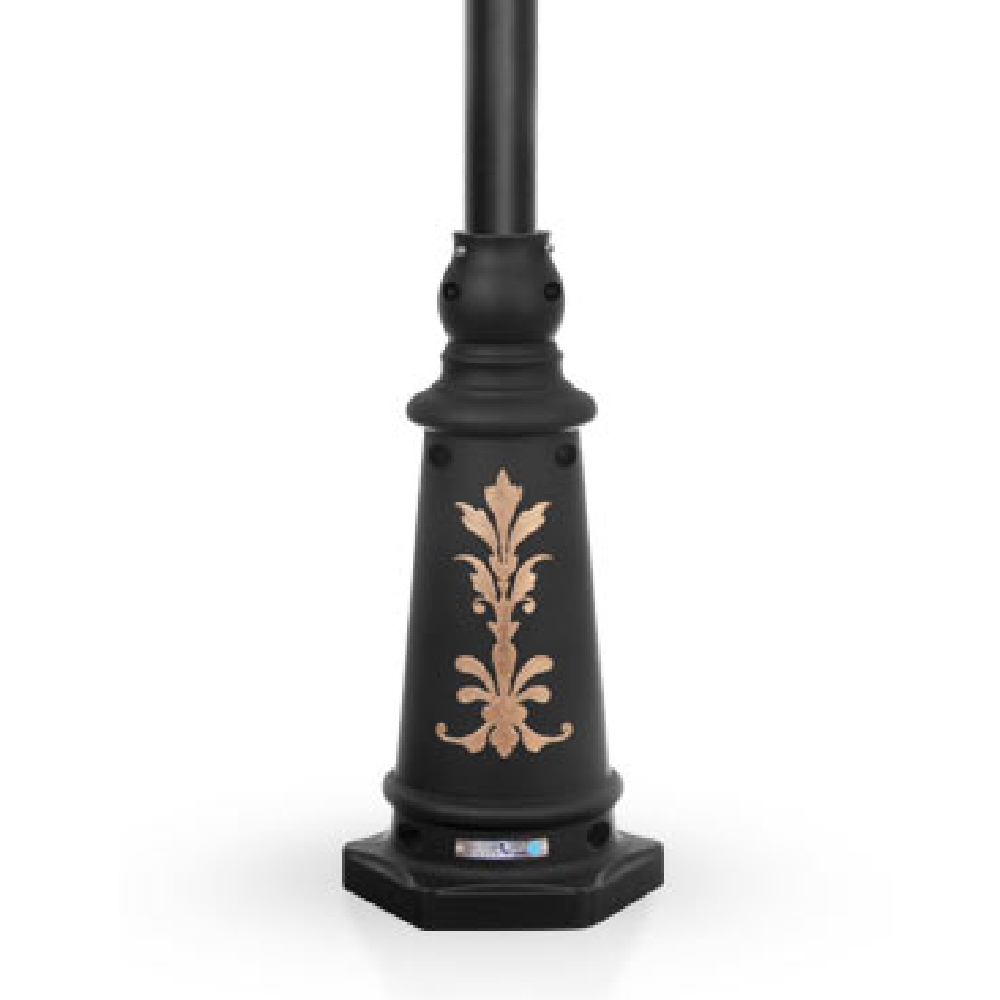 چراغ پارکی شب تاب مشبک دو شاخه آرکا پایه ارغوان - Image 3