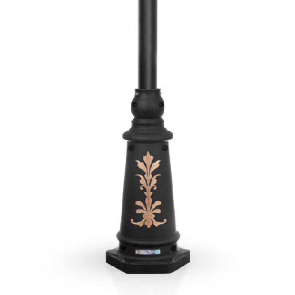 چراغ پارکی شب تاب مشبک دو شاخه سناتور پایه ارغوان - Image 3