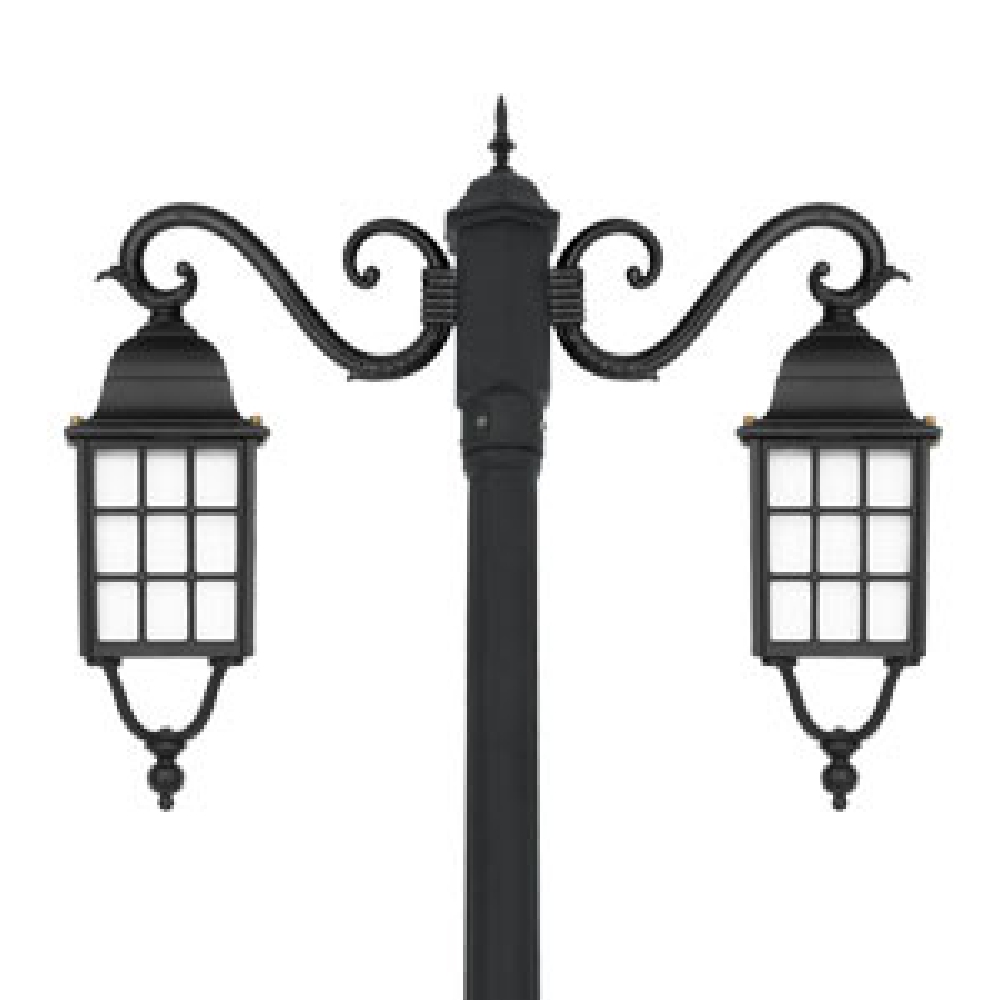 چراغ پارکی شب تاب مشبک دو شاخه سناتور پایه افرا - Image 2
