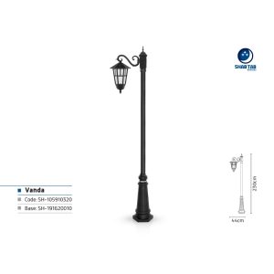 چراغ پارکی شب تاب وندا تک شاخه سناتور پایه سرو
