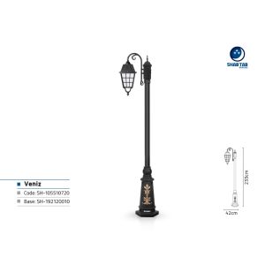 چراغ پارکی شب تاب ونیز تک شاخه آرتا کوچک پایه ارغوان