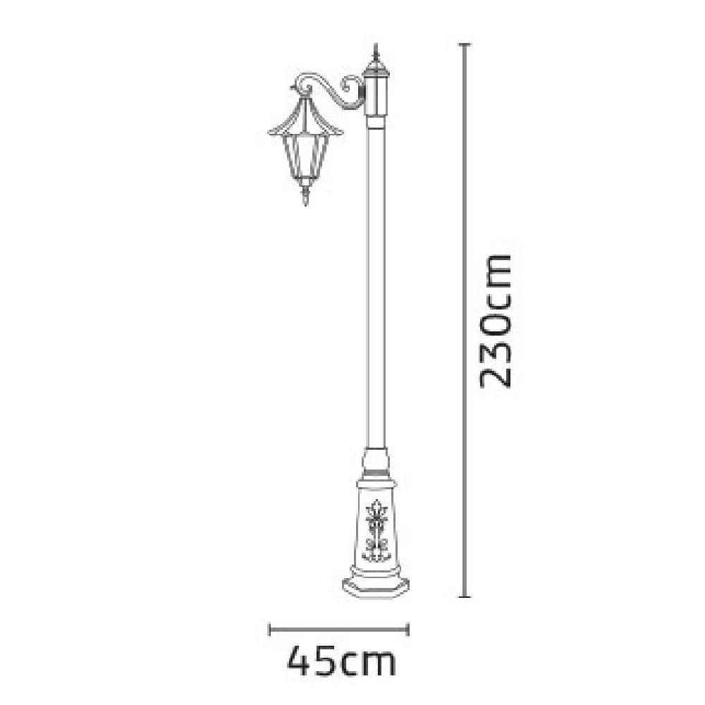 چراغ پارکی شب تاب چتری تک شاخه سناتور پایه ارغوان - Image 4