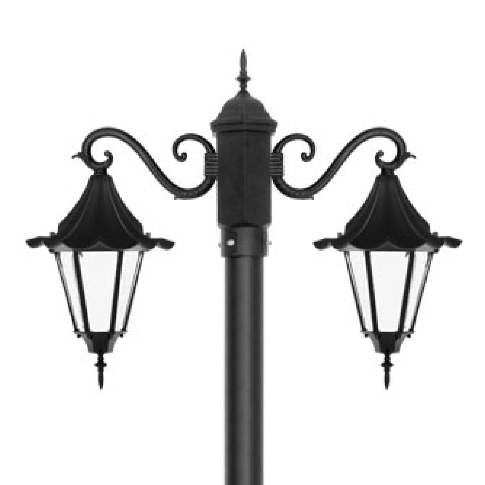 چراغ پارکی شب تاب چتری دو شاخه سناتور پایه ارغوان - Image 2