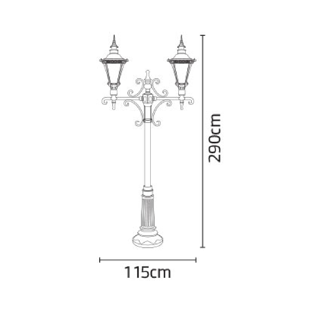 چراغ پارکی شب تاب اسپانیایی شاخه باتیس پایه نارون - Image 4