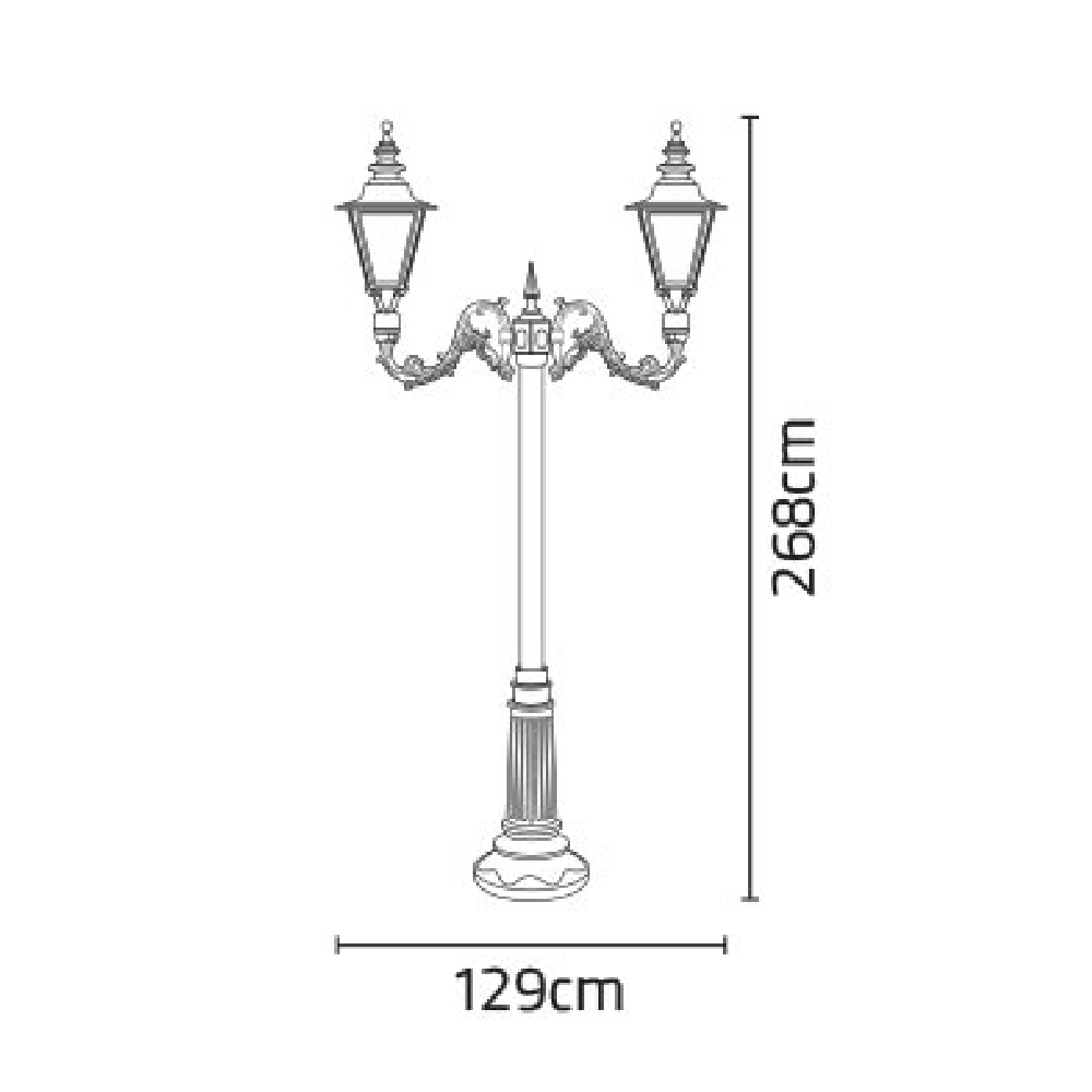 چراغ پارکی شب تاب انگلیسی شاخه سپیدار پایه نارون - Image 4