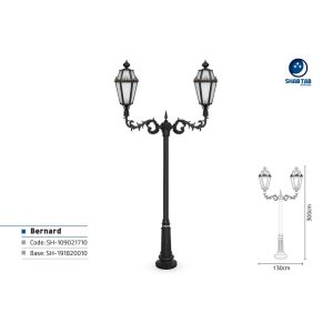 چراغ پارکی شب تاب برنارد دو شاخه آرین پایه نارون