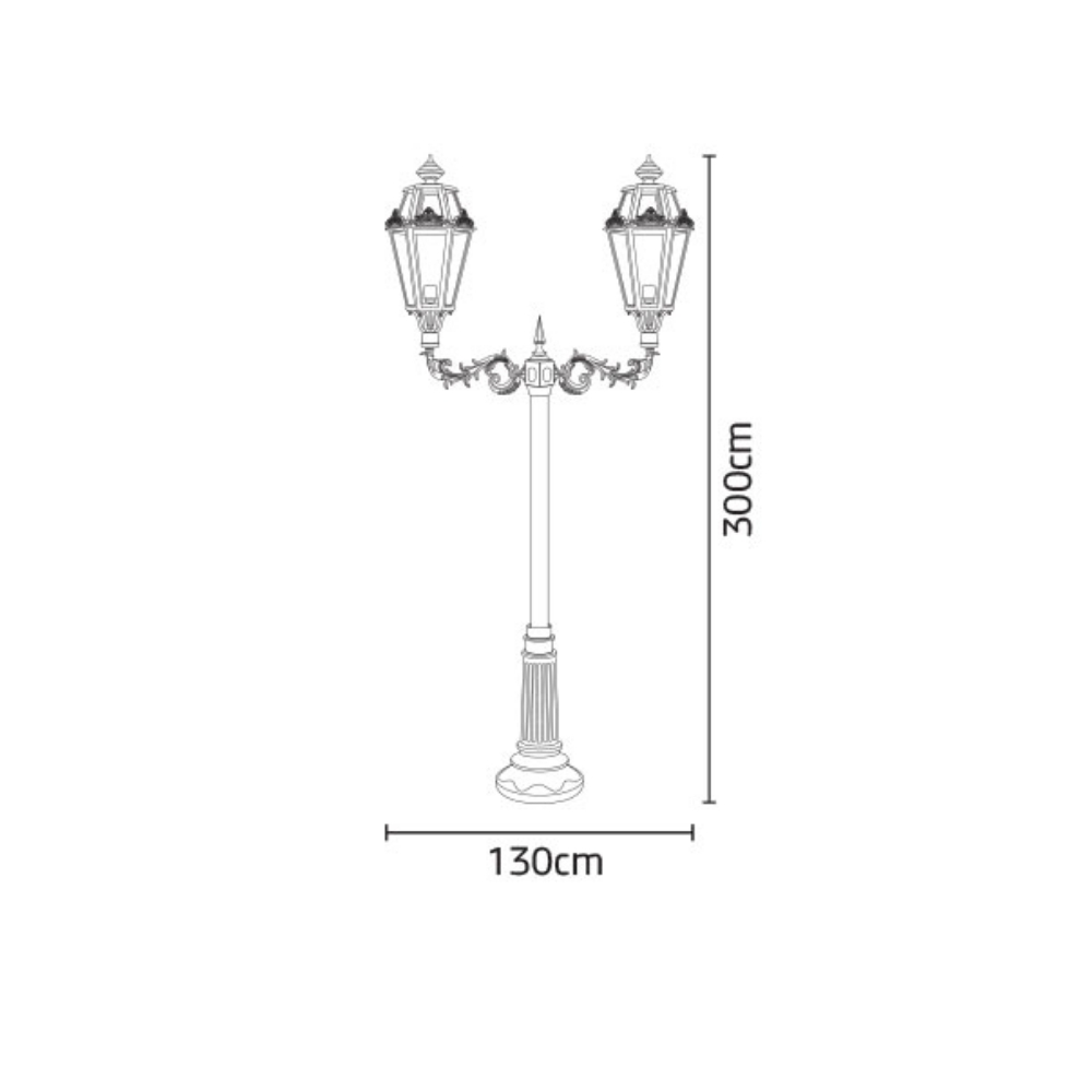 چراغ پارکی شب تاب برنارد دو شاخه آرین پایه نارون - Image 4