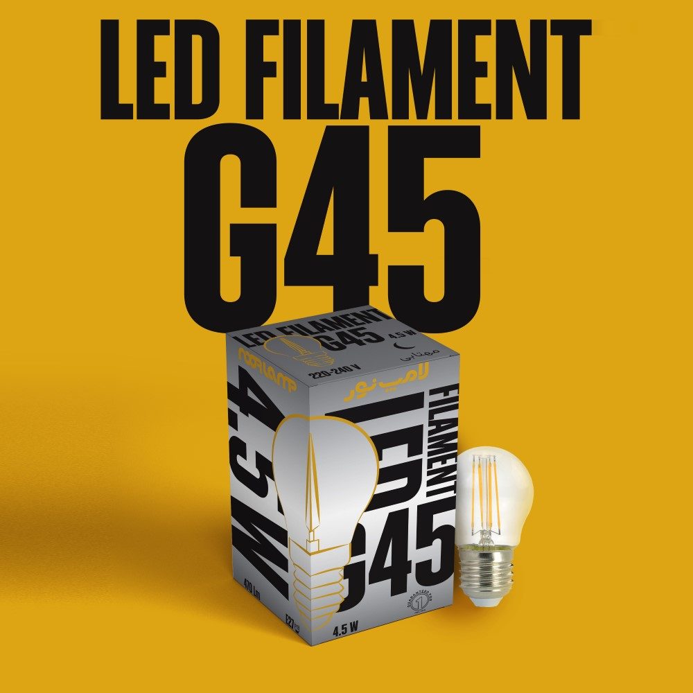 لامپ حبابی 5 وات فیلامنتی شفاف نور G45